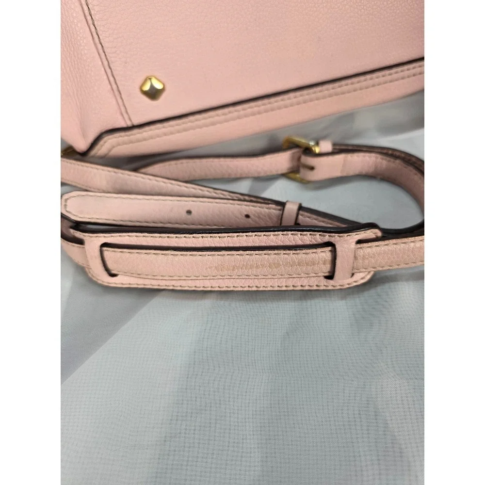 MCM Pink Pebbled Leather Boston Satchel Bag w/ Crossbody Strap‎